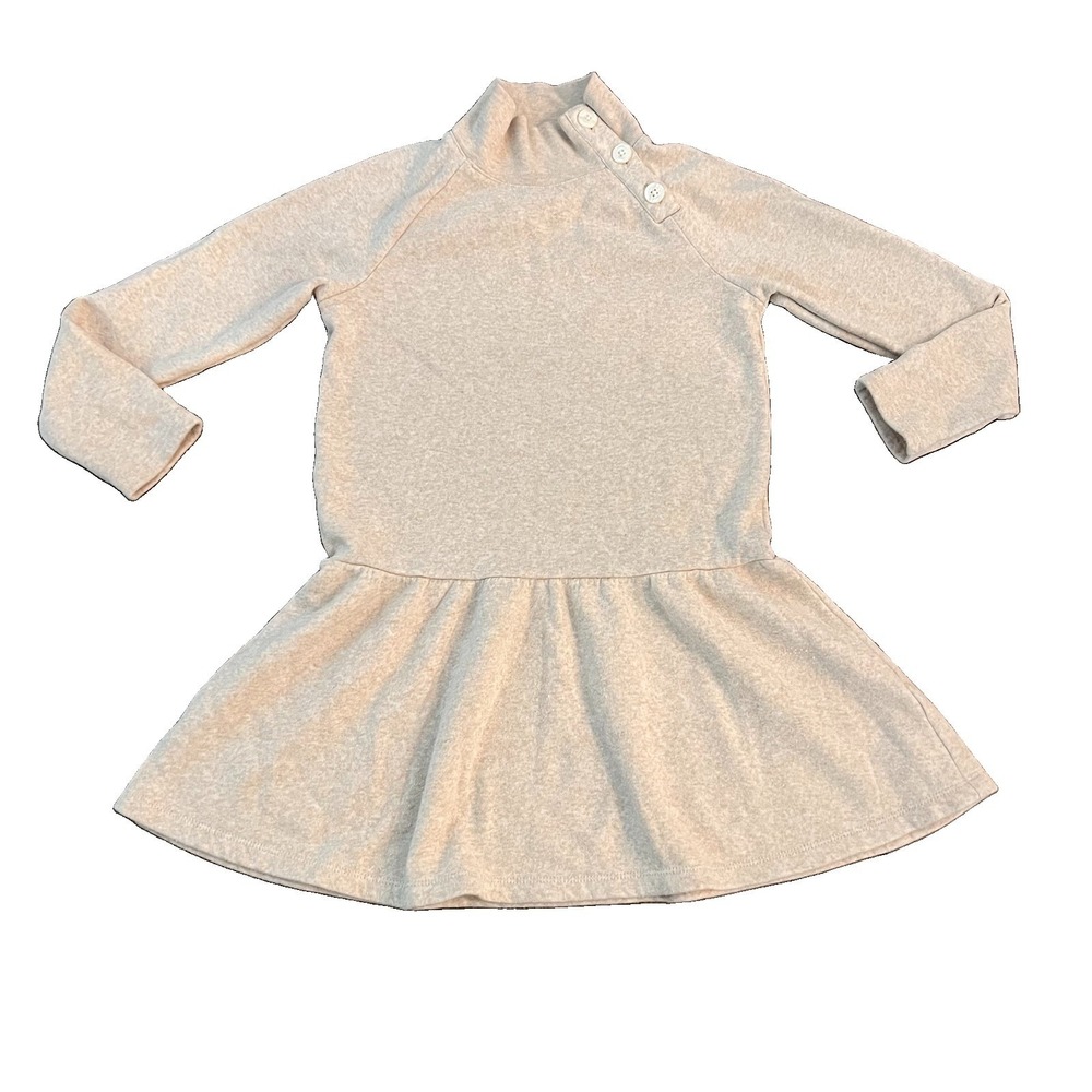 Crew Cuts Girls Button Neck Sweatshirt Dress 8 Fleece Lined